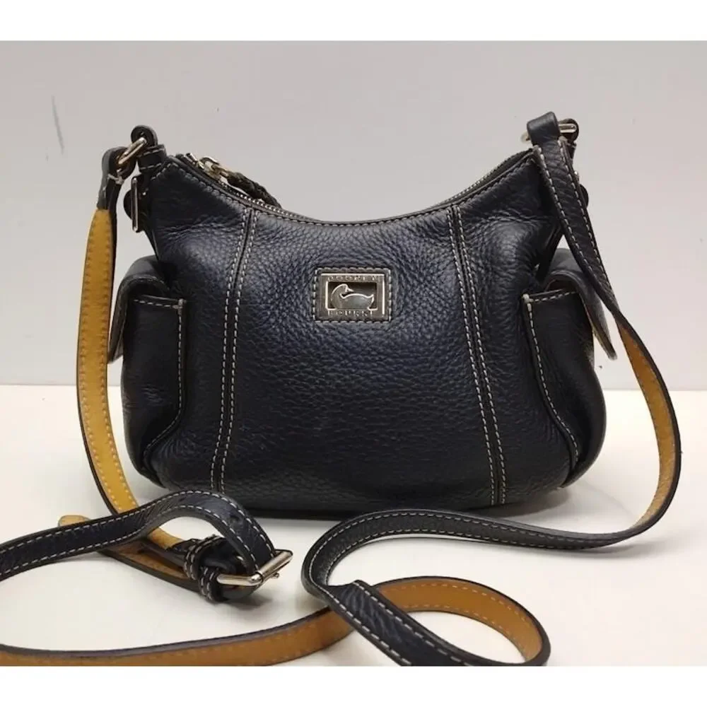 Dooney & Bourke Small Black Pebbled Leather Hobo Shoulder Bag